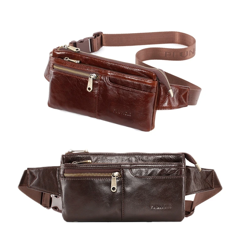 

Мужская кожаная поясная сумка PI UNCLE, ультратонкая нагрудная сумка с идентификатором мобильный телефон дюйма