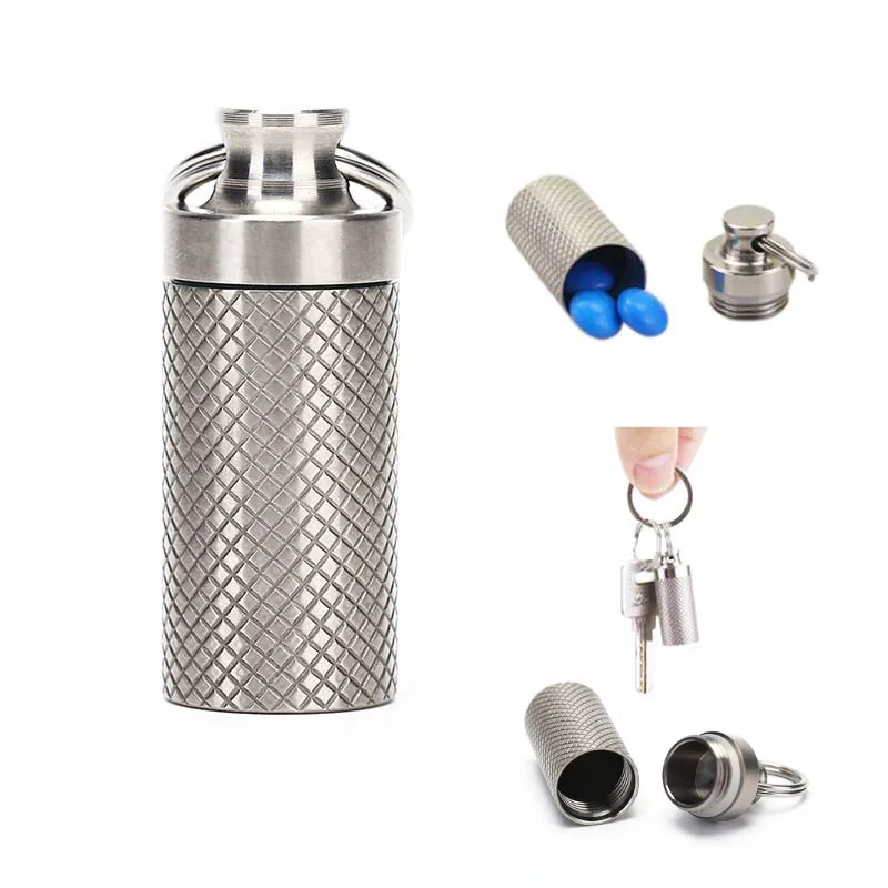 Титан сплав Водонепроницаемый Таблетки Коробка Чехол Контейнер набор для