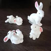 cute rabbit easter miniature hare animal figurine resin landschaft craft bunny ornament fairy garden accessories