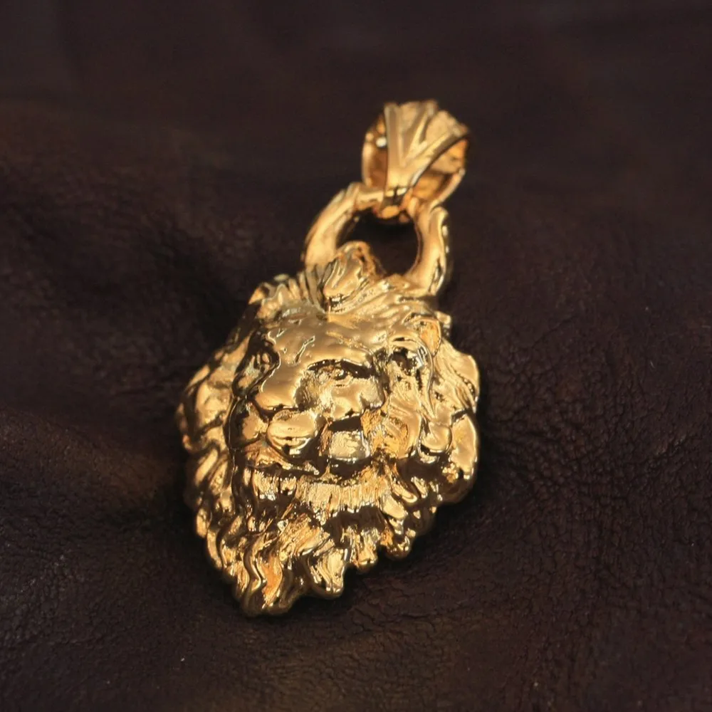 

LINSION детализированная позолоченная латунная подвеска в виде льва Подвески Байкерская бижутерия в стиле рок панк GP112 JP