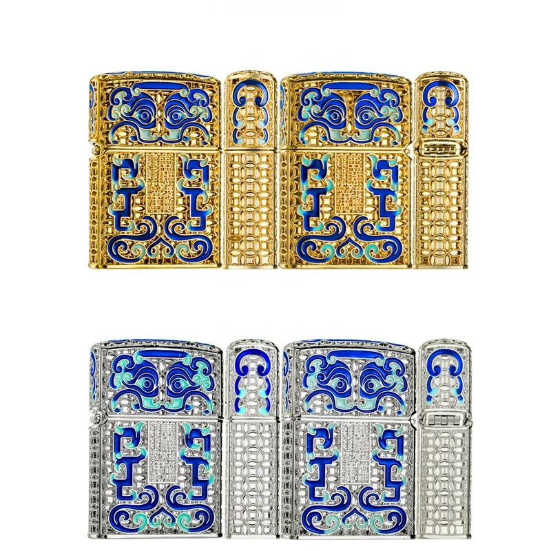 Роскошный и элегантный подарок на удачу керосиновая зажигалка Золотая проволока