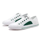 Мужские холщовые кроссовки, повседневная обувь без шнуровки, дышащие лоферы, плоская подошва, белые