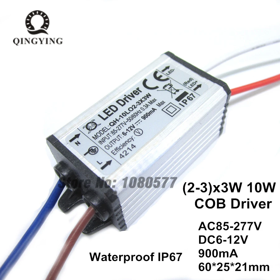 5pcs 10w 900mA DC6-12V 2-3x3W высокое качество Водонепроницаемый светодиодный драйвер