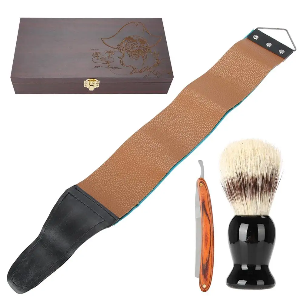 

Classic Professional Manual Razor Hairdressing Shave Shaping Plastic Nursing Multifunction Men's Beauty Highgrade Wooden Box Set