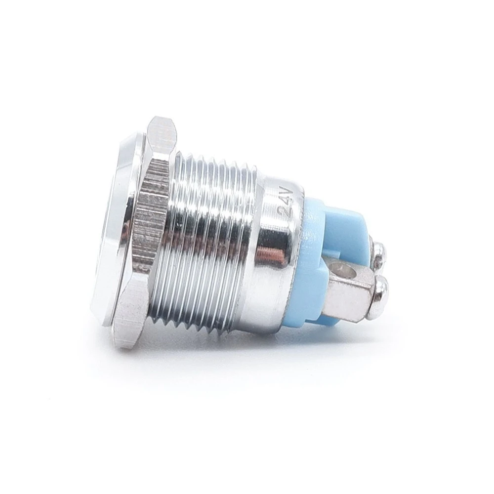 LED Metal Indicator lights 16mm round flat head Signal lamp screw connection 12V 24V 220v led indicator light piloto 12v |