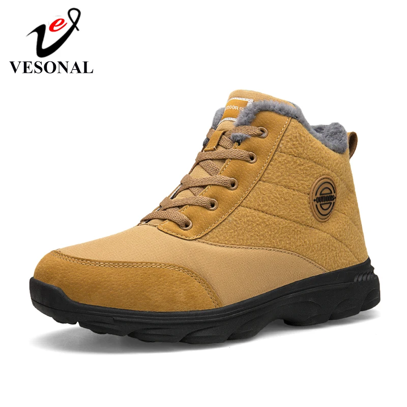 VESONAL/2019 брендовые зимние мужские ботинки до щиколотки женские водонепроницаемые