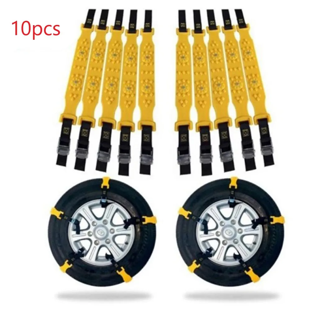 

10pcs/1pcs Car Snow Chain Car Off-Road Tires Anti-Skid For Snow And Mud Relief 165mm-275mm Automobile Snow Tire Chains