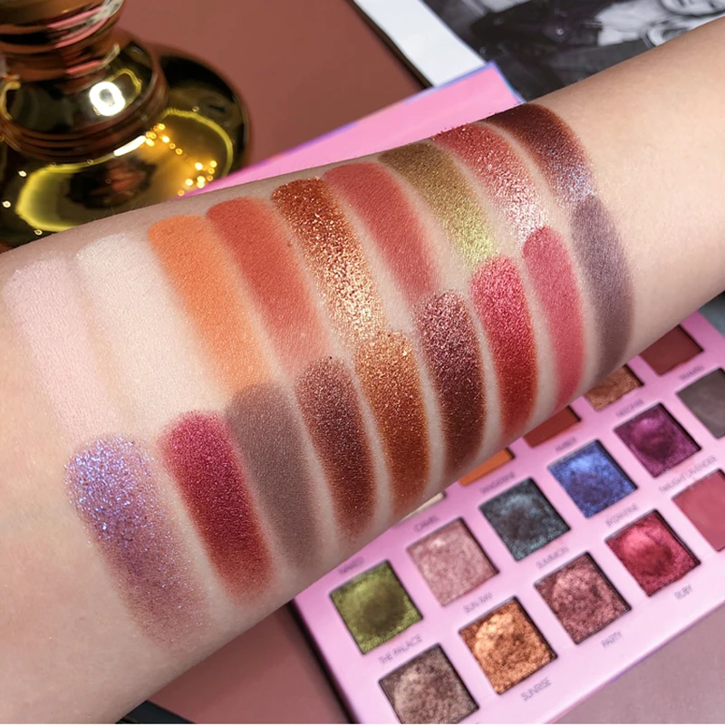 18 цветов матовые тени для век Палитра перламутровые мерцающие блестящие стойкие
