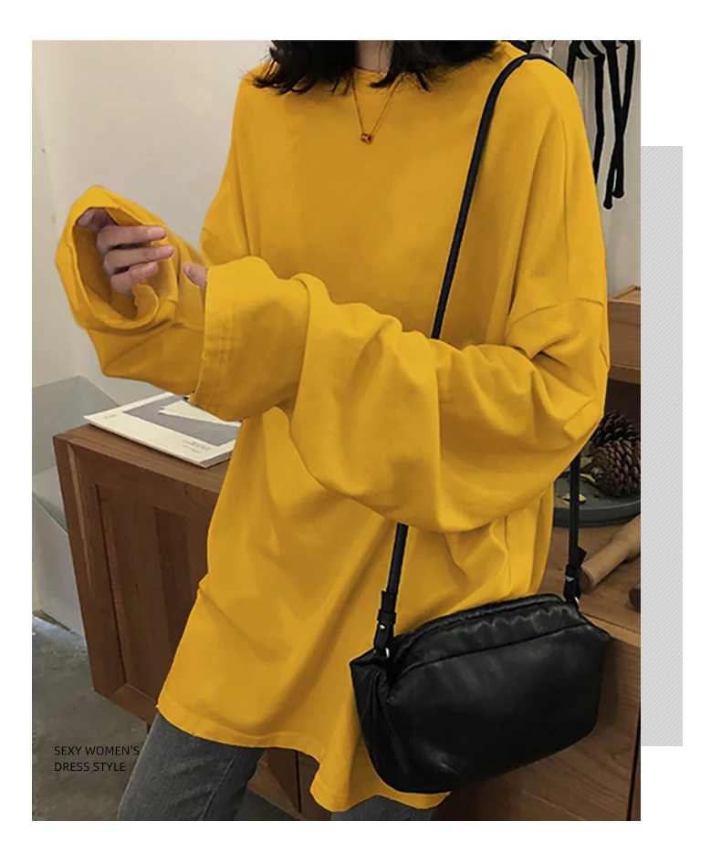 Harajuku, лучшие друзья, длинная футболка, женские футболки кавай, женские,, Осенние, одноцветные, простые, большие размеры, футболка, белая, длинный рукав, топы