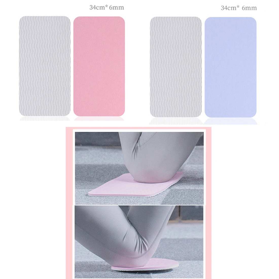 

2Pcs Anti-slip Workout Knee Pad Squar Elbow Knee Pad Yoga Mat Fitness Gym TPE Disc Protective Cushion Exercise Mats
