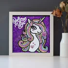 Набор для рукоделия, Алмазная мозаика 5d, без деревянной рамки, для детей до 6 лет (Единорог)