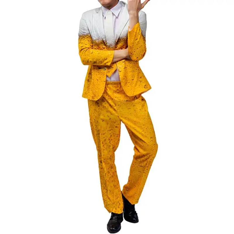 Мужская и женская одежда для Октоберфеста желтого цвета - костюм пива на карнавале, косплей, праздничный костюм для ролевых игр.