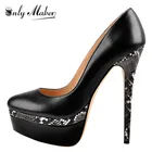 Туфли-лодочки женские Onlymaker, из лакированной кожи, на тонком высоком каблуке 16 см, матовые, без застежек, размера плюс