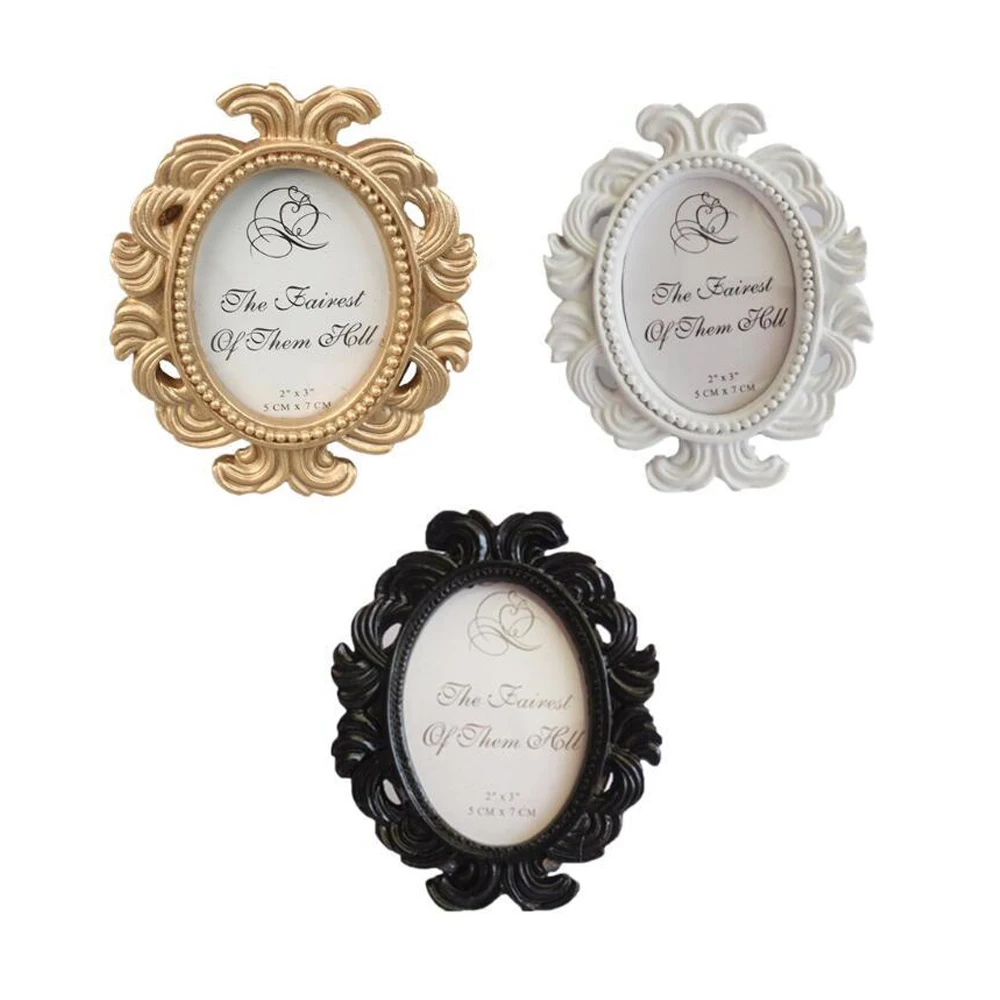 

Small Resin Oval Baroque Photo Frame For Home Baby Shower Wedding Guests Souvenir Gift
