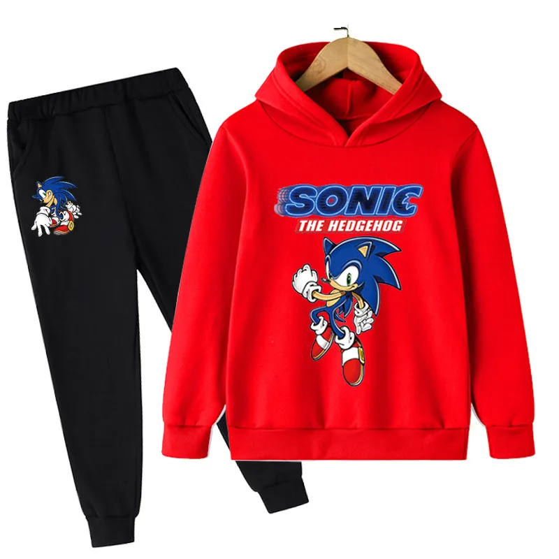 

Boys Clothing Sets Autumn Boys Clothes Casual Outfit Sonic Hoodies + Pants Kids Tracksuit Teen Children Clothing Suit 4-14 Year