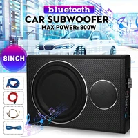 800w 8 bluetooth car amplifier subwoofer car audio slim under seat active subwoofer bass speaker auto woofer music player