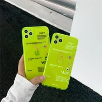 luxury fluorescent street sport trend brand soft silico phone case for iphone 12 mini11 pro x xs max 7 8 plus label white cover