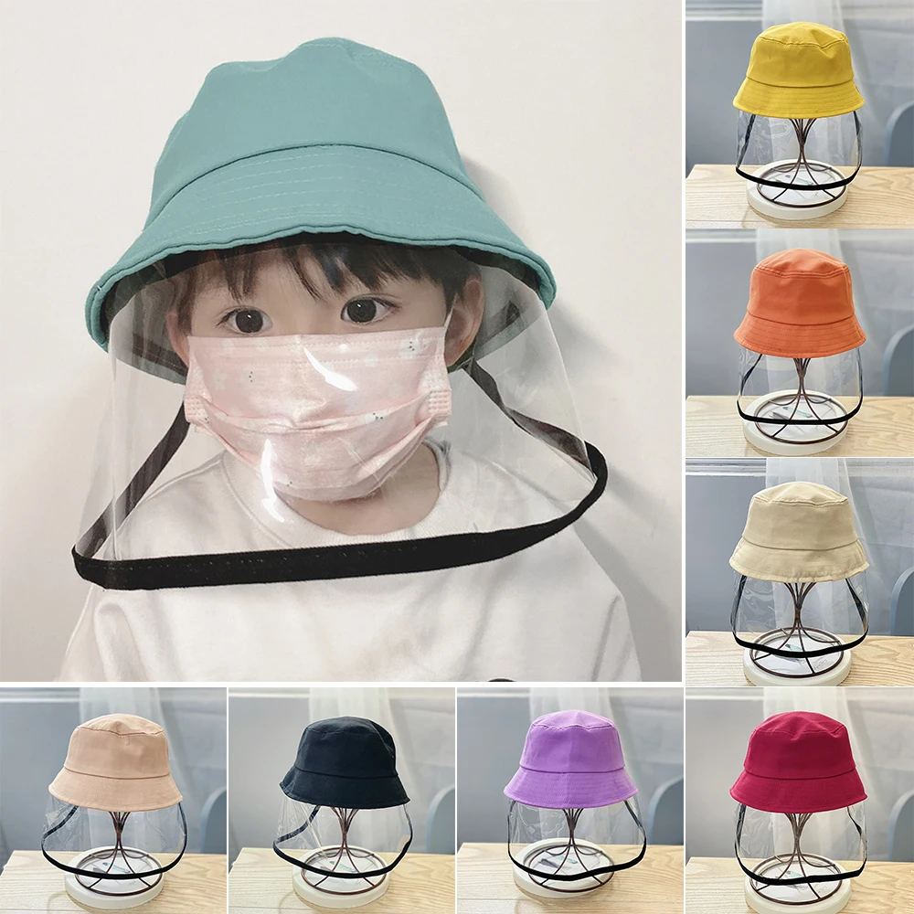 

NEW Children Antibacterial Anti Fog Dust Cap 2 In 1 Hat For Kid Anti Flue Spittle Anti Dust Cover Full Face Eye Protect Hat Mask