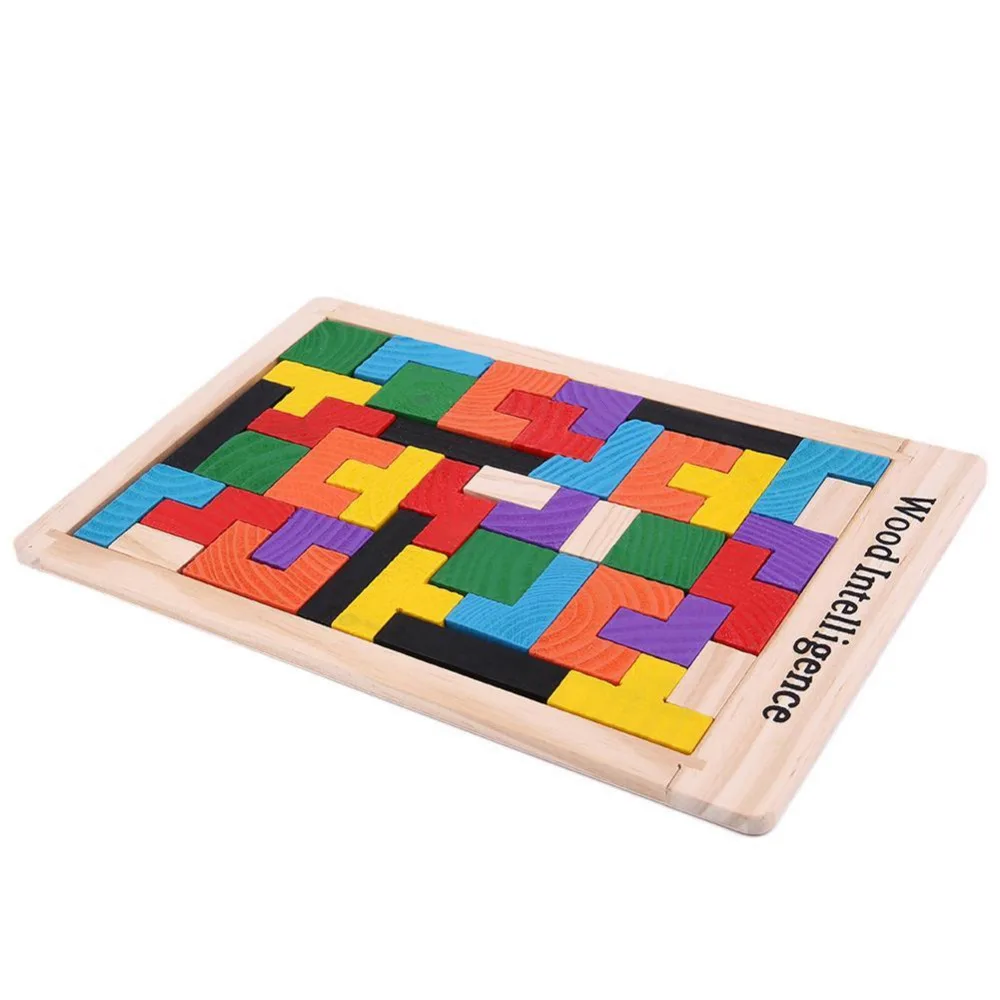 Красочные деревянные Tangram головоломки игрушки тетрис игра дошкольного волшебства интеллектуальная развивающая детская игрушка подарок