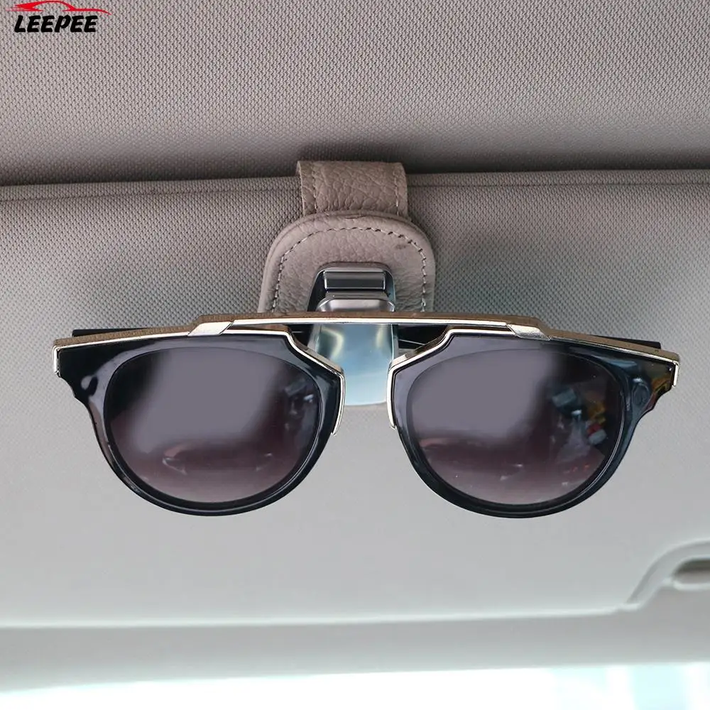 

Universal Storage Holder Glasses Clip Car Glasses Holder Sun Visor Sunglasses Eyeglasses Clip Leather Ticket Receipt Clip