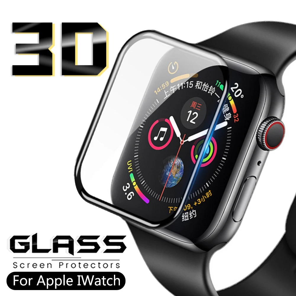 3D закаленное стекло для Apple Watch Series 1 2 3 4 Защита от царапин защитная пленка iwatch 44 мм