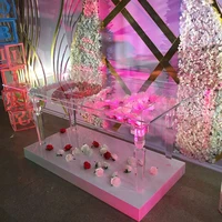 luxury clear transparent acrylic flower bride and groom cake table for wedding home party