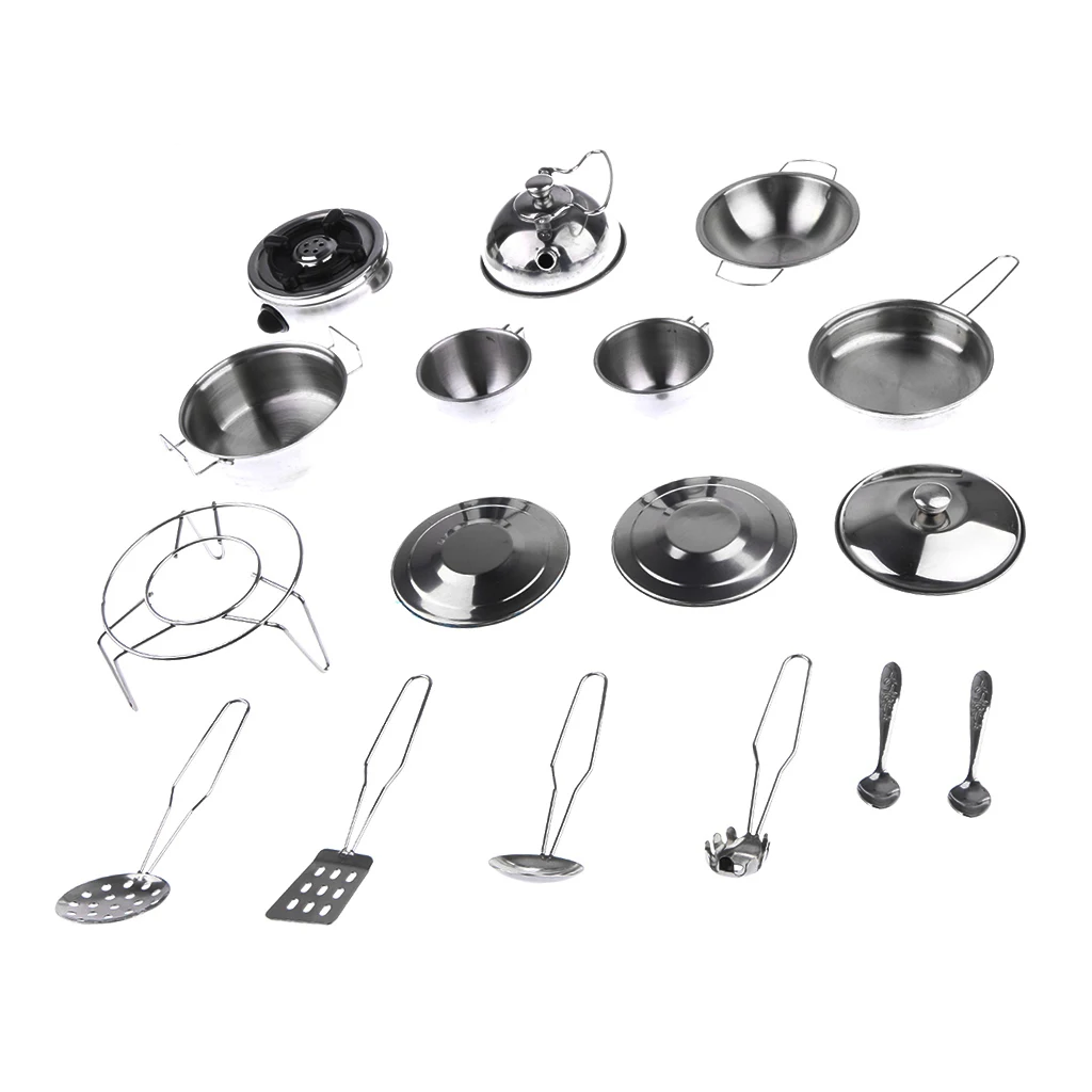 Детская кухонная металлическая посуда игровой набор универсальный кухонный