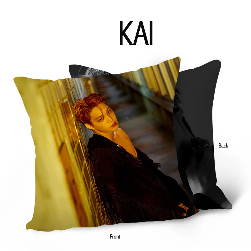 Kpop SuperM Jopping Double Sides Pillow Case Pillow Soft Chair Cushion KAI LUCAS TAEMIN TAEYONG BAEKHYUN TEN MARK - Цвет: KAI