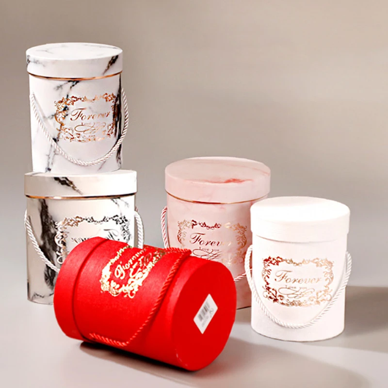 Packaging Box Cardboard Paper Printed Round Flower Gift Boxes Wedding Party Bouquet Storage Case Festival Anniversary Supplies | Дом и сад