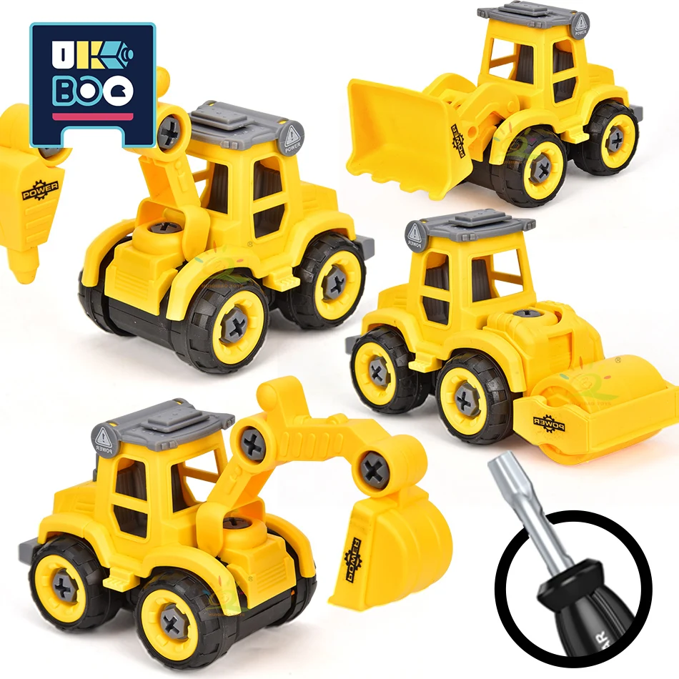 

UKBOO City Engineering Screw Nut Truck with Tool Assembly Vehicle Building Blocks Construction Children's Toy Educational Bricks