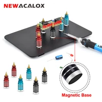 newacalox magnetic base pcb board fixing clip holder soldering station welding assistant flexible arm solder third hand tool