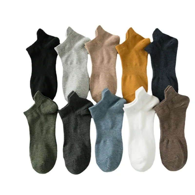 

5 Pairs of Spring and Summer New Invisible Socks Cotton Men's Socks Versatile Solid Color Breathable Wear-proof Foot Men's Socks