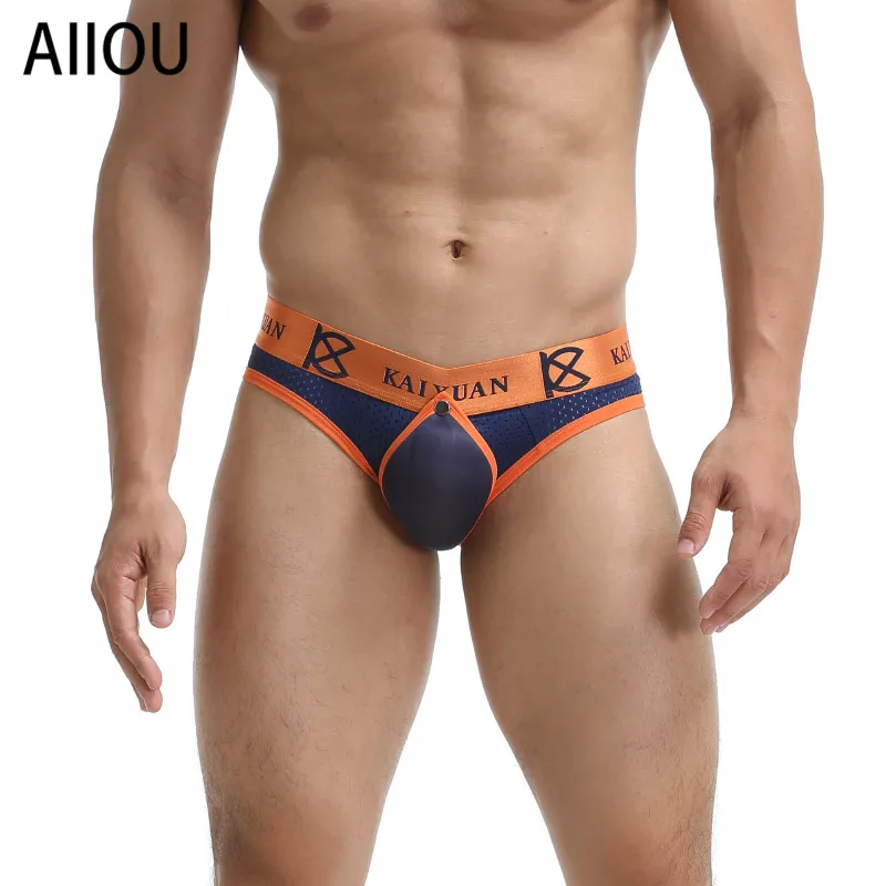 AIIOU сексуальное нижнее белье из сетчатого материала мужские шорты с открытой