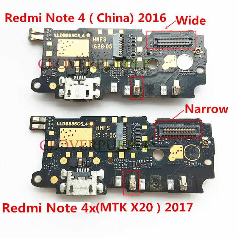 

1x Original USB charging Board Dock Connector Charger Port Flex Cable for Xiaomi Redmi Note 4 4x MTK X20