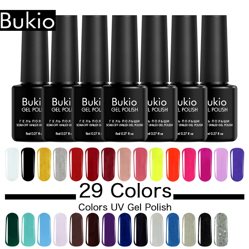 Bukio 29 чистый цвет серия Гель лак для ногтей маникюр Гибридный Полупостоянный