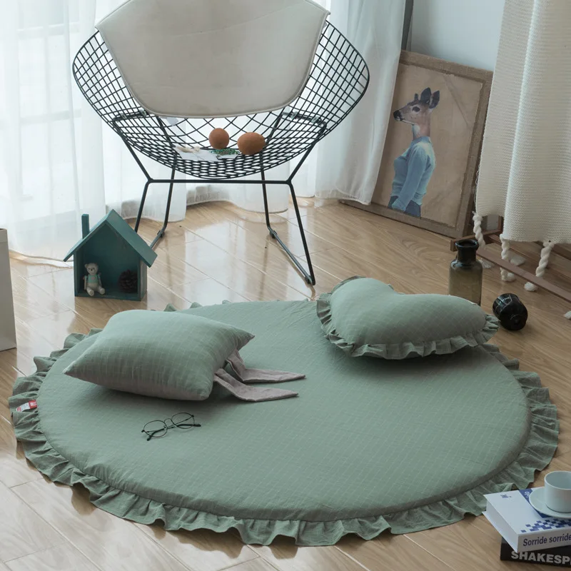 green B Бантом ковер с refulles детский игровой коврик ковер 150*150 см домашний декор для детей коврик нескользящий; для пола коврики моющиеся съемный для маленьких мальчиков и девочек - Цвет: green B