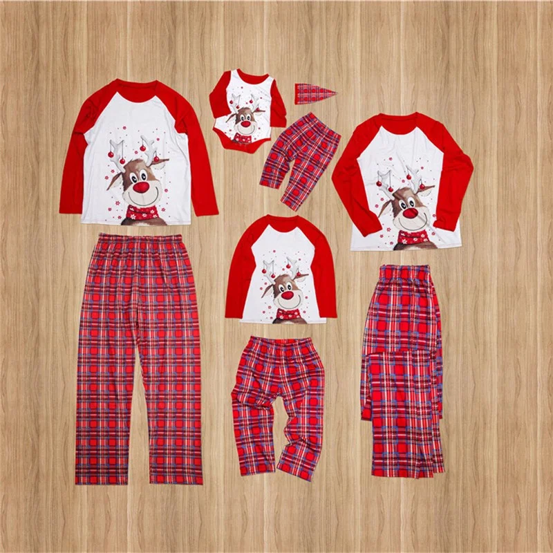 Семейная сочетающаяся Рождественская Пижама большого размера мама и я мама дочь ребенок девочка мальчик семья выглядит мягкая одежда с мул...