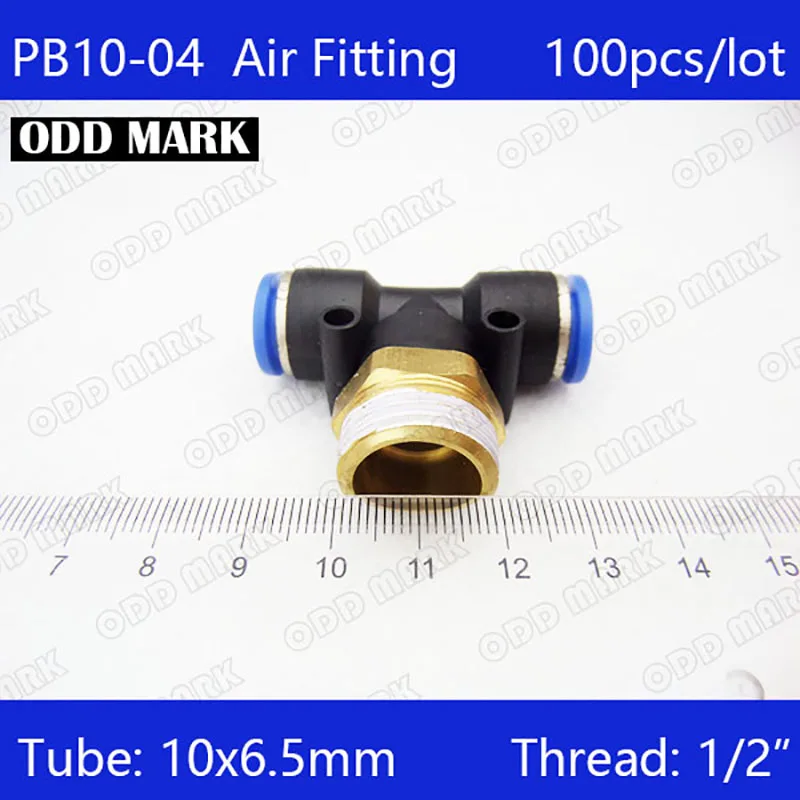 Фото PB10-04 Free shipping HIGH QUALITY 100Pcs Pneumatic 1/2" Male Thread 10mm Push In Quick Fittings T Connectors Обустройство дома PB10-04 Free shipping HIGH QUALITY 100Pcs Pneumatic 1/2" Male Thread 10mm Push In Quick Fittings T Connectors Обустройство дома