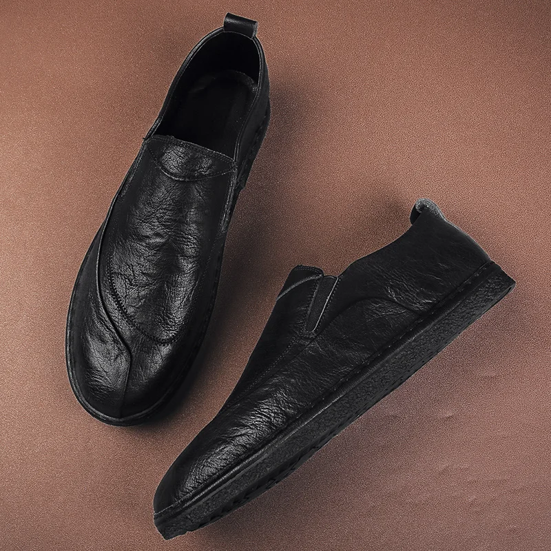

Zapatos Cuero Shoes Men Casual Sapato De Couro Masculino Moccasins For Leather Man Large Size Men's Black