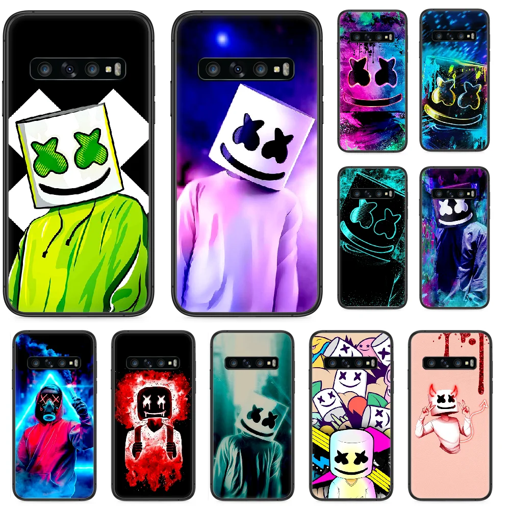 

DJ Marshmallow Cool Phone case For Samsung Galaxy Note S 8 9 10 20 Plus E Lite Uitra black cell cover tpu funda luxury