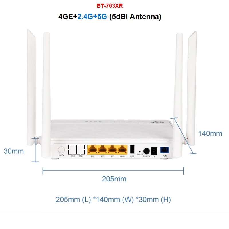 Лучшая цена Dual Band 2 4 г и 5G Ftth 4Ge + 4Wi-Fi 1Usb 5Dbi антенны Ac Xpon Gpon Onu | Мобильные телефоны