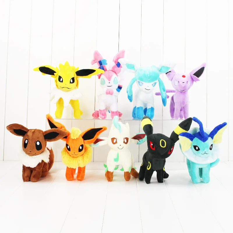 22 см покемон аниме Eevee Jolteon Flareon Vaporeon Umbreon Sylveon Leafeon глялеон стоячие стили Плюшевые