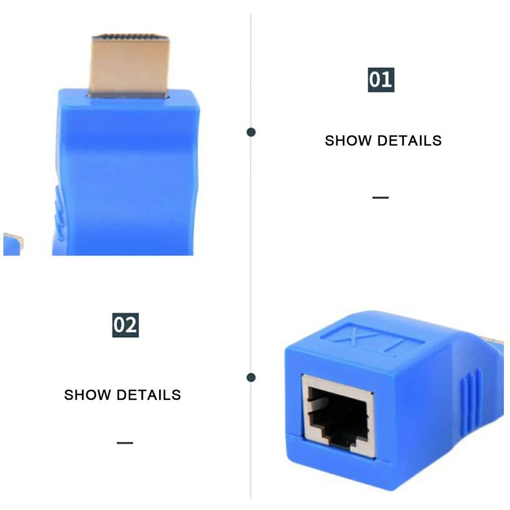 

Extender 1080P RJ45 Ports LAN Network Extension Up To 30M Support To RJ45 Single Network Cable 1080P