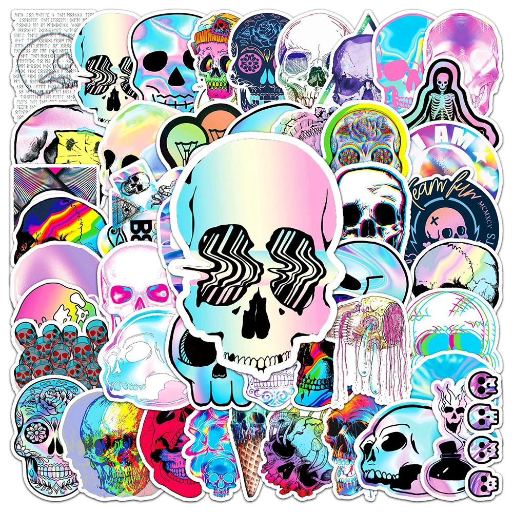 

10/30/50 Pcs Radiation Reflection Skeleton Waterproof PVC Graffiti Sticker For Divination Refrigerator Motorcycle Skateboard Toy