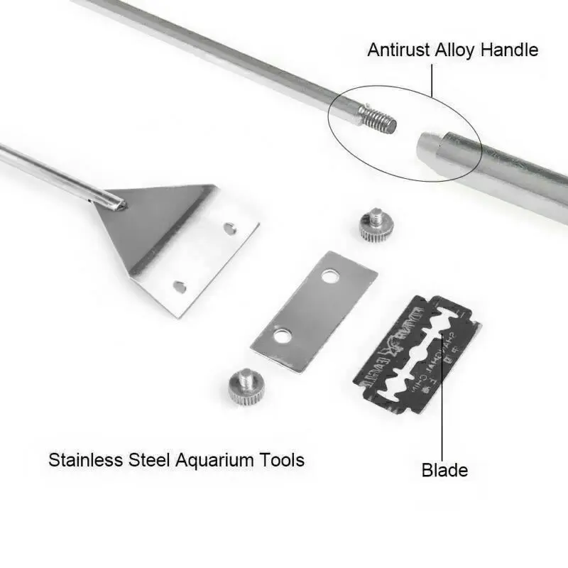 Аквариумный скребок для водорослей из нержавеющей стали живых водных растений