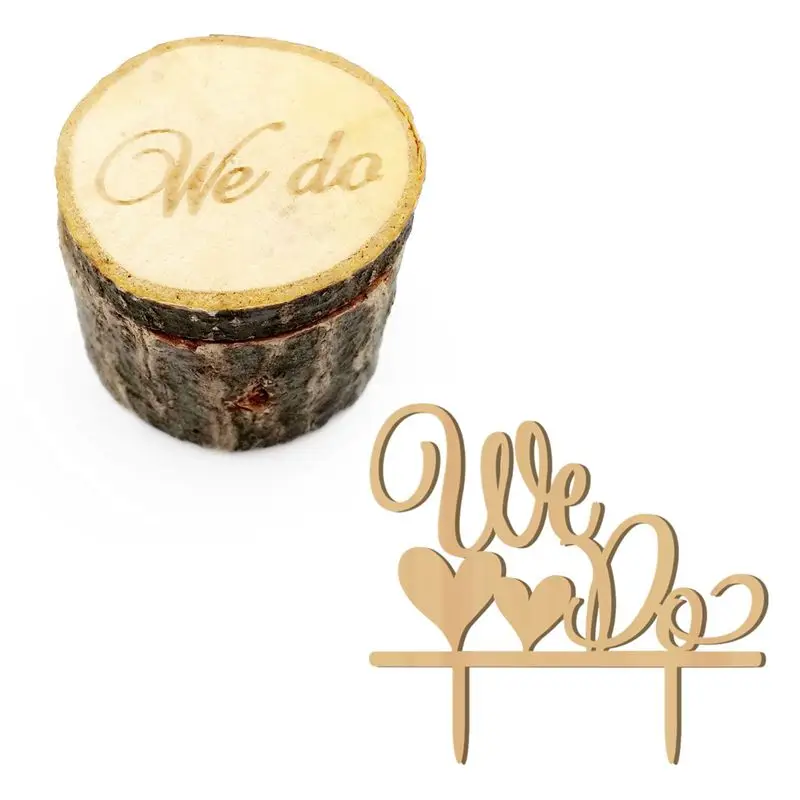 2 шт мы делаем свадебные кольца коробки торт кекс топперы деревенский деревянный