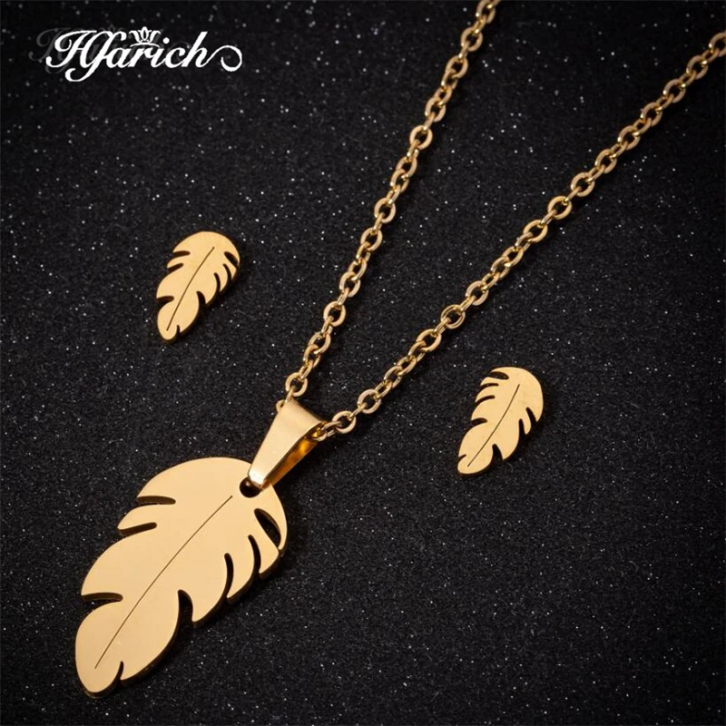 Hfarich наборы из нержавеющей стали в винтажном стиле с перьями пластинчатая цепь