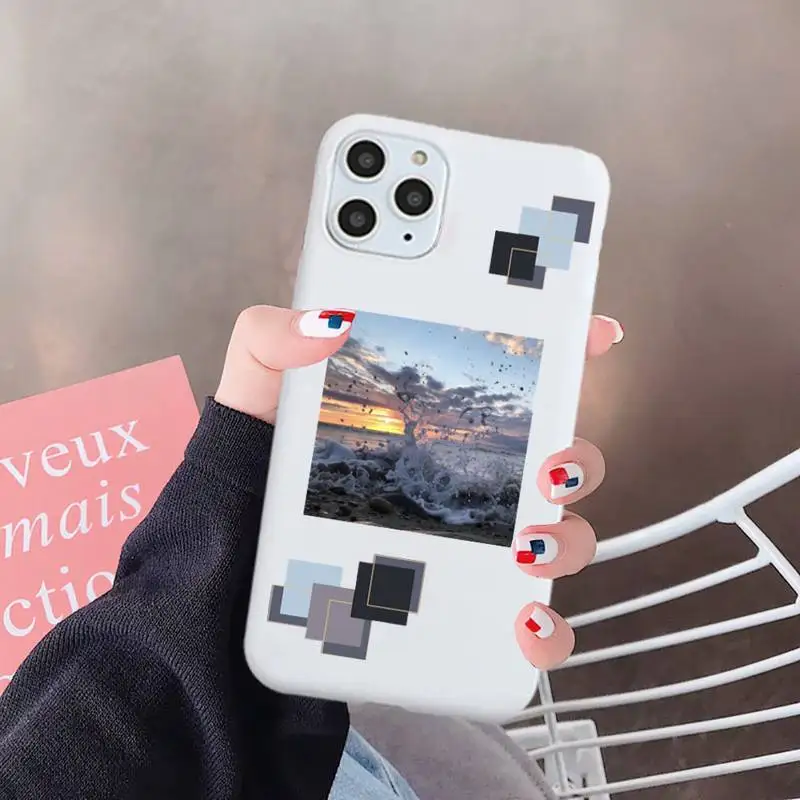 

Sky hand art aesthetics Phone Case Candy Color for iPhone 6 7 8 11 12 s mini pro X XS XR MAX Plus