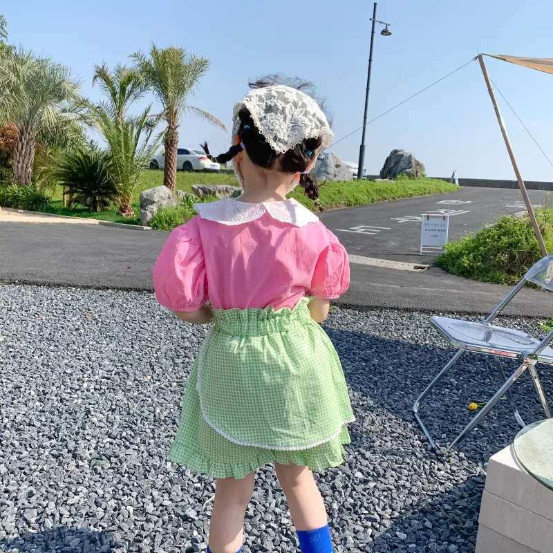 

MILANCEL 2021 Summer New Girls Pants Korean Fashion Plaid Casual Clothes