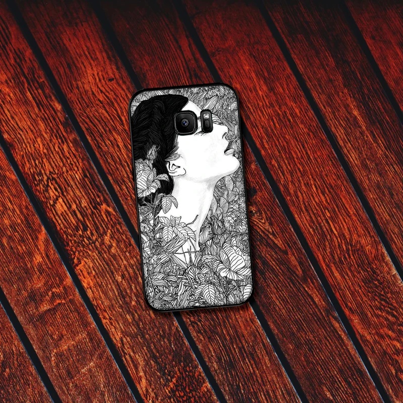 Черно белая для Samsung Note 8 девочек с космическим лепестком 9 M10 M20 M30 S6 S7 Edge S8 S9 S10 PLUS TPU